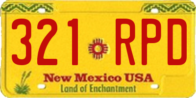 NM license plate 321RPD