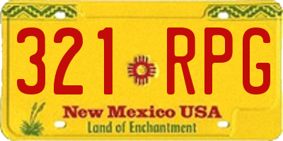 NM license plate 321RPG