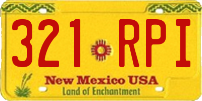 NM license plate 321RPI