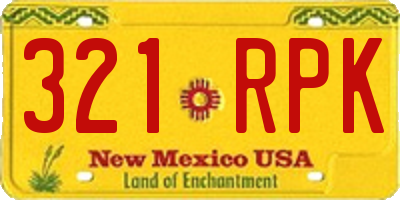 NM license plate 321RPK