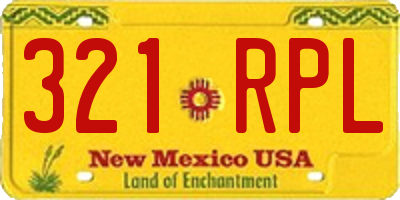 NM license plate 321RPL