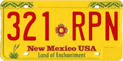 NM license plate 321RPN