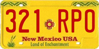 NM license plate 321RPO