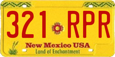 NM license plate 321RPR