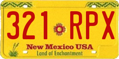NM license plate 321RPX