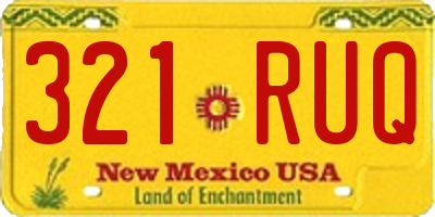 NM license plate 321RUQ