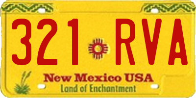 NM license plate 321RVA