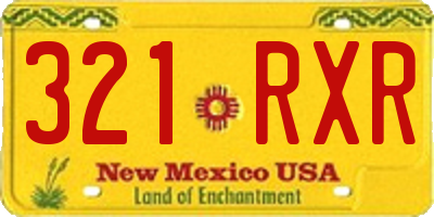 NM license plate 321RXR
