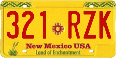 NM license plate 321RZK