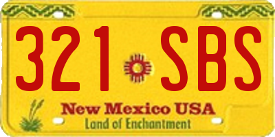 NM license plate 321SBS