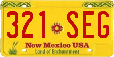 NM license plate 321SEG