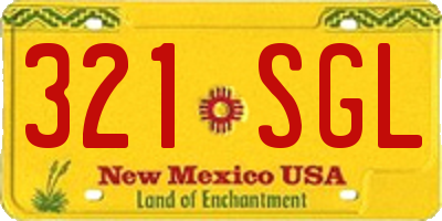 NM license plate 321SGL