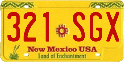 NM license plate 321SGX