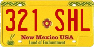 NM license plate 321SHL