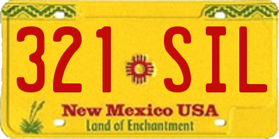 NM license plate 321SIL