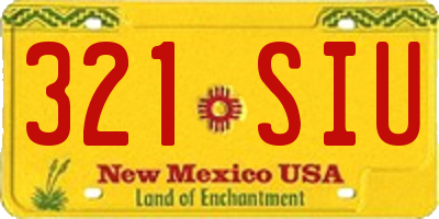 NM license plate 321SIU