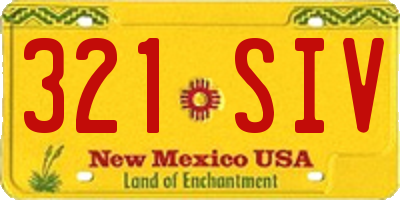 NM license plate 321SIV