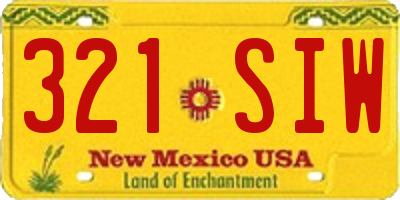 NM license plate 321SIW