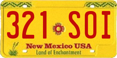 NM license plate 321SOI