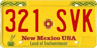 NM license plate 321SVK