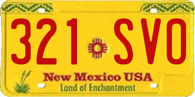 NM license plate 321SVO