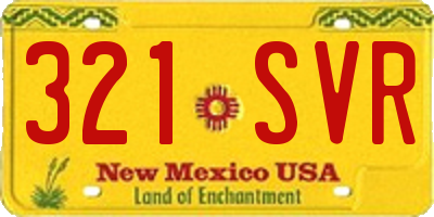 NM license plate 321SVR