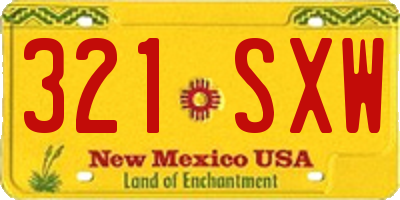 NM license plate 321SXW