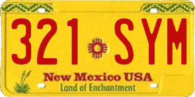 NM license plate 321SYM