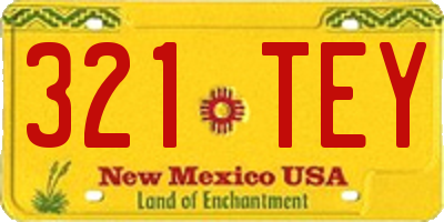 NM license plate 321TEY