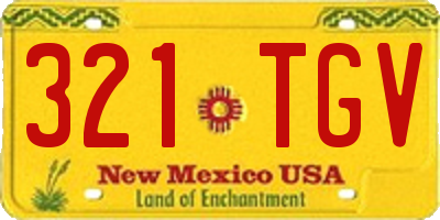 NM license plate 321TGV