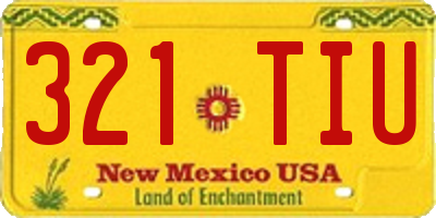 NM license plate 321TIU