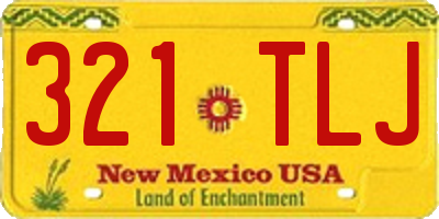 NM license plate 321TLJ