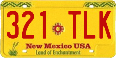 NM license plate 321TLK