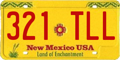 NM license plate 321TLL