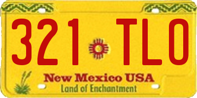 NM license plate 321TLO