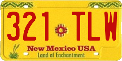NM license plate 321TLW