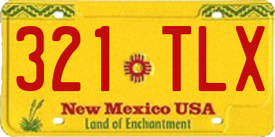 NM license plate 321TLX