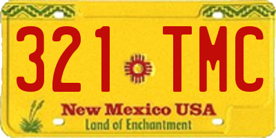 NM license plate 321TMC