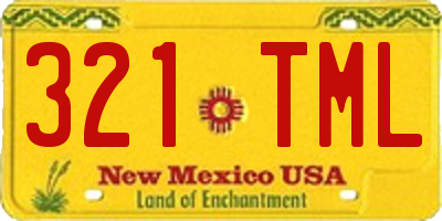 NM license plate 321TML