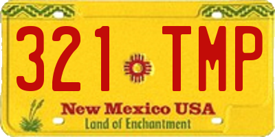 NM license plate 321TMP