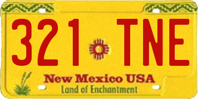 NM license plate 321TNE