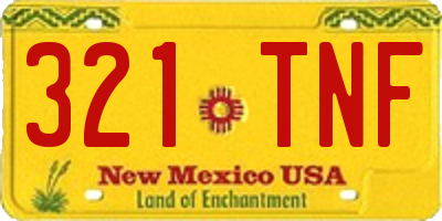 NM license plate 321TNF