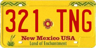 NM license plate 321TNG