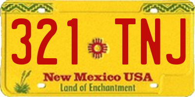 NM license plate 321TNJ