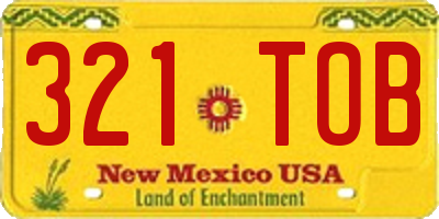 NM license plate 321TOB