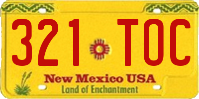 NM license plate 321TOC