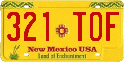 NM license plate 321TOF