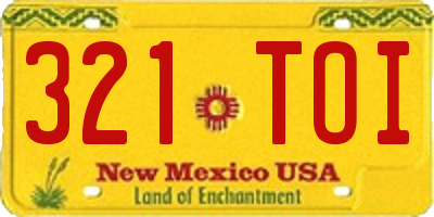 NM license plate 321TOI
