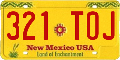 NM license plate 321TOJ
