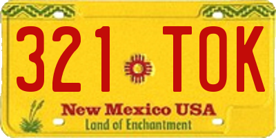 NM license plate 321TOK